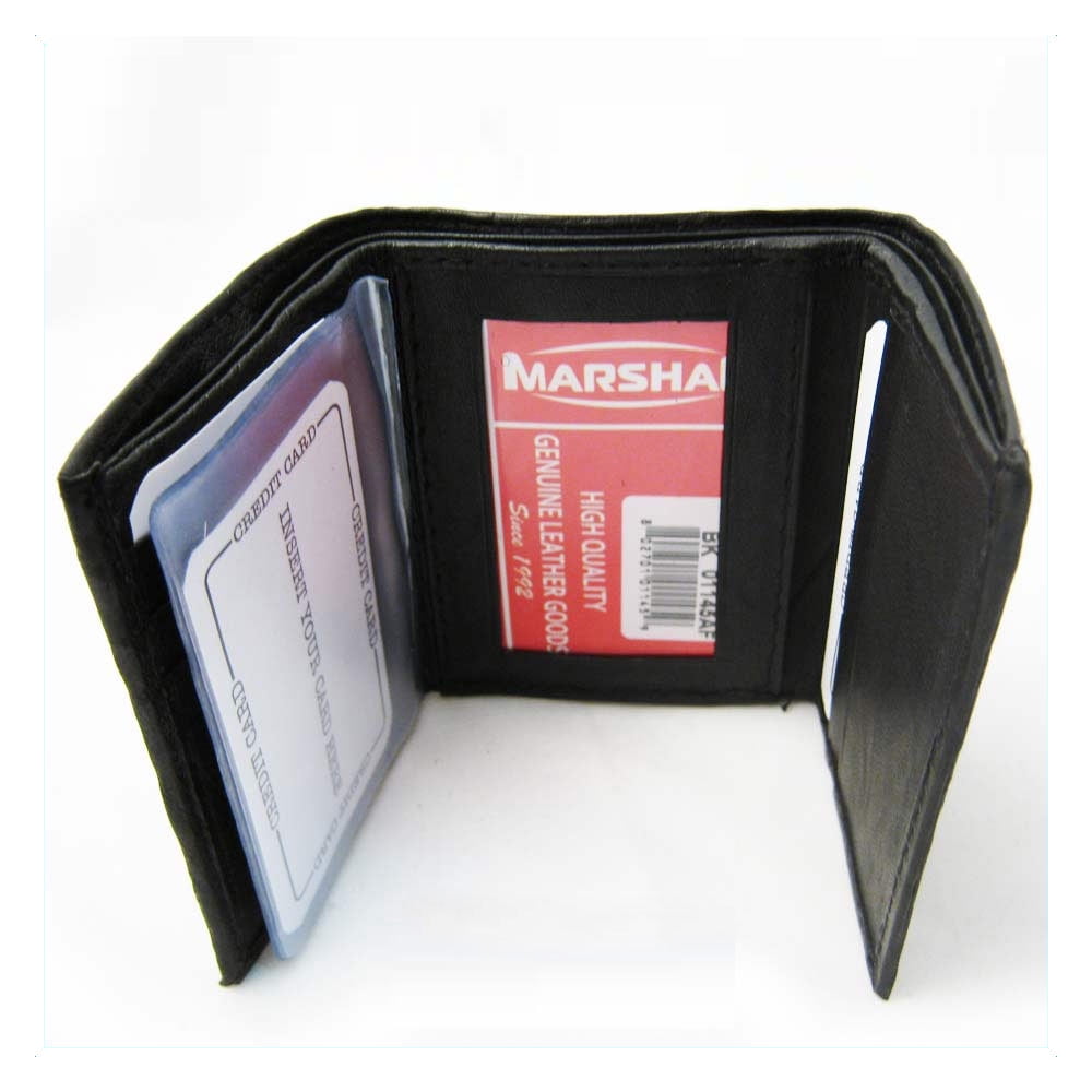 Mens Trifold Genuine Leather RFID Blocking Wallet Black New Mens Wallets 