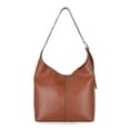 thumbnail image 2 of Time and Tru Women's Shively Faux Leather Bucket Handbag, Cognac, 2 of 5