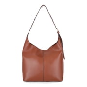 Time and Tru Womens Shively Faux Leather Bucket Handbag, Cognac