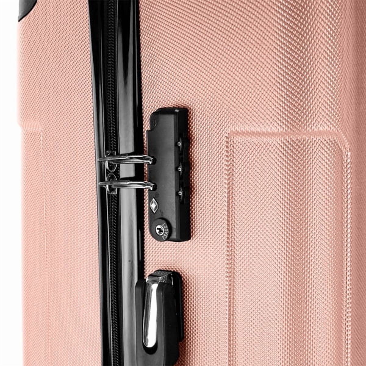 Alvantor 3-in-1 Large Capacity Travel Suitcase Set, Durable ABS+PC Hardshell Luggage with Wheels, Rose Gold (20"|24"|28")