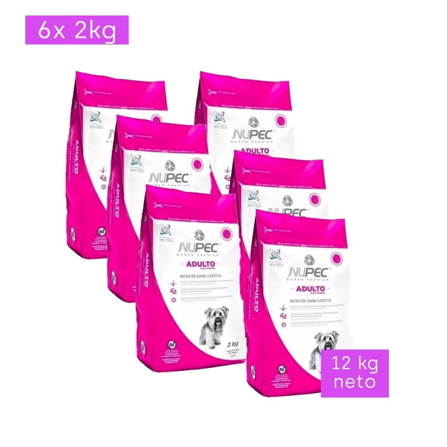 Pack de Croquetas para perro Nupec Adulto Razas Pequeñas de 12Kg (6 de 2kg) Nupec Adulto Razas Pequeñas