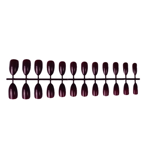 Vogacara 24 piezas de uñas postizas para mujer, bricolaje, herramientas de decoración de manicura falsa, accesorio de decoración de moda, puntas de Juegos de manicura Morado oscuro Vogacara CE011429-12