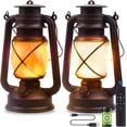 thumbnail image 1 of ge Lantern LED Battery Powered Camping Lamp Outdoor Hanging Lantern Flickering Flame Rechargeable Retro Lanterns Remote Control 4 Modes Light Non-Solar 2 Pack, 1 of 5