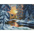 thumbnail image 1 of Bordado de hilo Puesta de sol Paisaje nevado Punto de cruz completo 14CT Algodón DIY Contado FLhrweasw Nuevo, 1 of 9