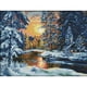 thumbnail image 1 of Cuadros Decorativos Puesta de sol Paisaje nevado Punto de cruz completo Hilo de algodón de 14 quilates Bordado contado DIY Likrtyny embutido en tela, 1 of 1