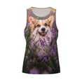 thumbnail image 4 of Fotbe Dog in Lavender Flowers Pattern Men's Quick Dry Workout Tank Top Gym Muscle Tee Fitness Bodybuilding Sleeveless T Shirt Breathable Workout Shirt-XX-Large, 4 of 9