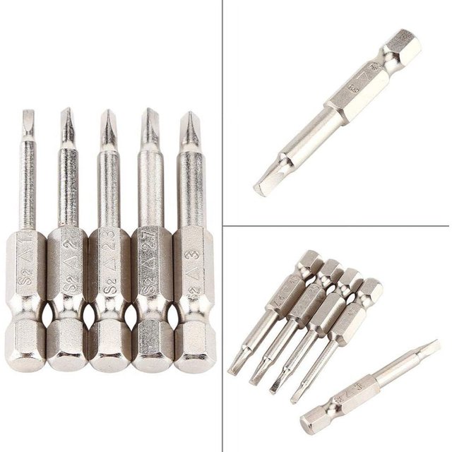 5pcs 50mm 1/4 "Hex Delta Destornillador Bits Δ1.8/Δ2.0/Δ2.3/Δ2.7/Δ3.0 Fuerte magnético para destornilladores eléctricos, destornilladores manuales, taladros inalámbricos Zhivalor WLJ-3540