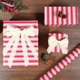 thumbnail image 2 of Christmas Wrapping Paper Roll, Classic Red & White Striped Gift Wrap for Christmas, Holiday, Winter Party, 17 Inch x 33 Feet, 2 of 7