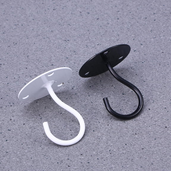 NICERIO White Iron Overhead Hooks Strong Sturdy Small Elephant Trunk Shape for Indoor and Outdoor Use
