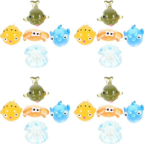 WRITWAA Lifelike Resin Ocean Animal Figurines Assorted Color for Home Decoration 25Pcs