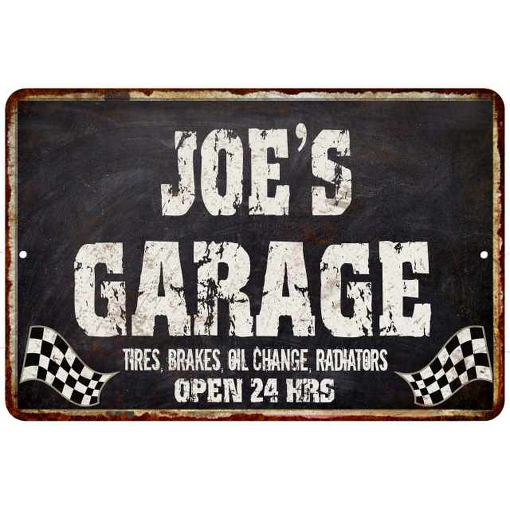 JOE'S Garage Black Grunge Gift Sign 12x18 Decor Gift 112180005015
