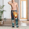 thumbnail image 2 of Naloa Textured Bald Eagle Pajama Pants Men, PJ Bottoms, Sleep & Lounge Pants-Medium, 2 of 6