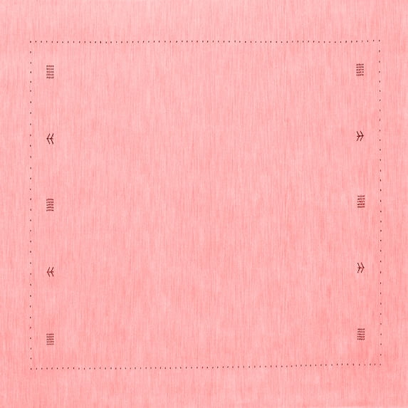 Ahgly Company Indoor Square Solid Red Modern Area Rugs, 5' Square