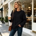 thumbnail image 2 of Oversized Crewneck Sweatshirts for Women Warm Comfy Fleece Cute Sweatshirts | No Hood Scoop Neck, Over Sized Loose Fitted, Lightweight Soft Cozy, Teens Juniors Boyfriend,2XL, 2 of 6