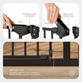 thumbnail image 6 of Comfy Cubs Baby Safety Gate - 3 Extensions 42"x1.9"x30", Adjustable Q195 Steel Gate (Black), 6 of 8