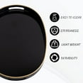 thumbnail image 4 of MAONAME Black Serving Trays with Handles, Oval Decorative Trays for Coffee Table, Nesting Trays Set of 2, Plastic Vanity Trays for Ottoman, Living Room, 4 of 6