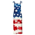 thumbnail image 4 of QATAINLAV Women's Casual Loose American Flag Graphic Jumpsuits Summer Sleeveless Wide Leg Linen Long Rompers 4th of July One Piece Overalls with Pockets Red S Lightning Sale, 4 of 6
