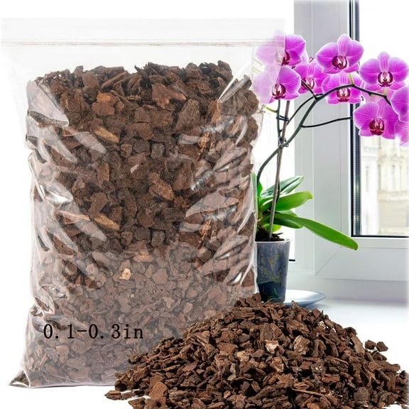 Orchid Bark Planting Soil,Tutuviw 10oz Natural Pine Bark for Potted Plants,Orchid Potting Mix Mulch,Natural Wood Chips Soil Cover for Plants Garden Orchid Medium Indoor Plants (0.1-0.3in)