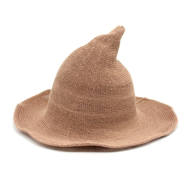Gorro de lana de algodón con visera de bruja de Halloween, mago mágico