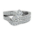 thumbnail image 3 of 0.71 CT Two-Stone Ring Accent Diamond Wedding Set 14K White Gold (F,VS1), 3 of 4