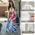 thumbnail image 6 of Xoenoiee Women's Flared Leggings Stretch Flared Pants Butt Lifting High Waist Flare Leg Yoga Pants Soft Bootcut Yoga Pants Bell Bottom Pants for Work, Gym, Casual, XS, American Flag Tie-Dye Star, 6 of 6