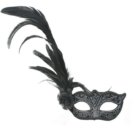 elegant masquerade mask feather