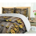 thumbnail image 5 of Ambesonne Rustic Duvet Cover Set, Yellow Farmhouse Romance, Queen, Mustard Taupe Caramel, 5 of 6