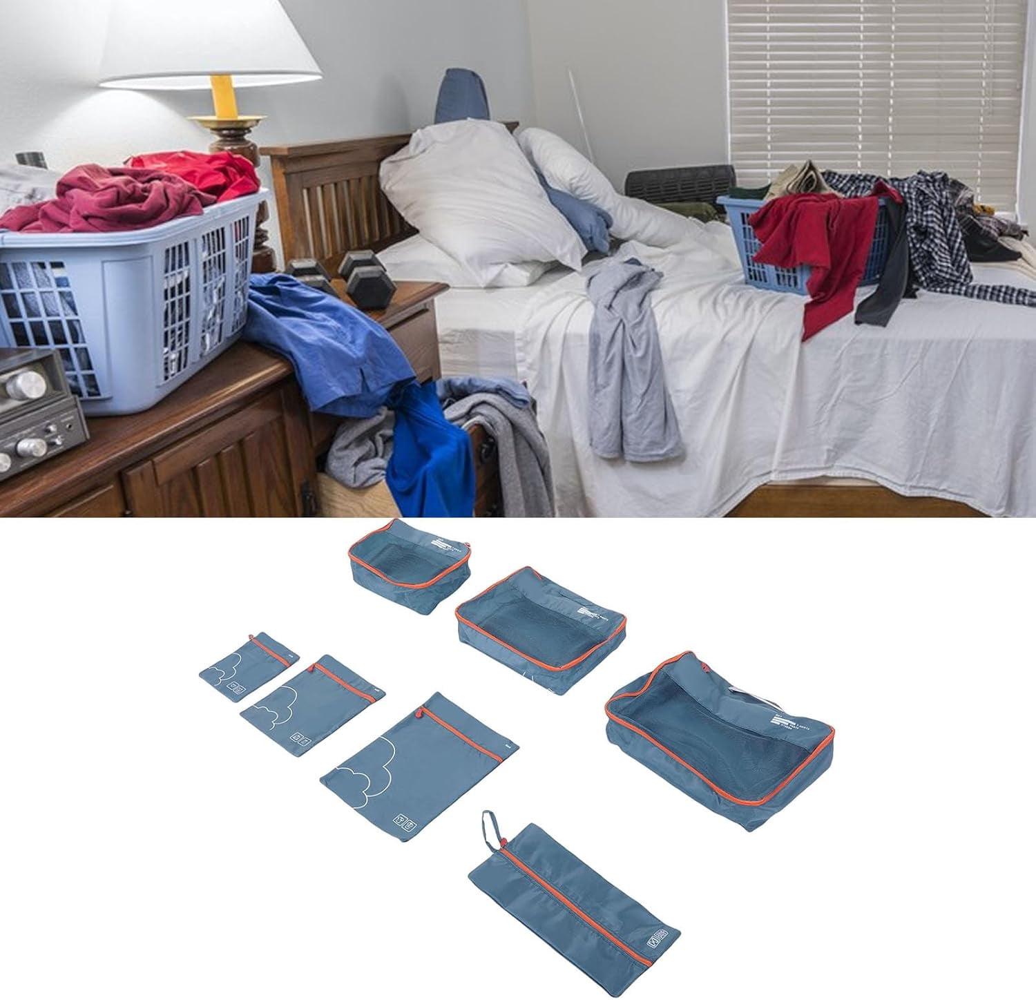 Packing Cubes For Travel, 7 Pack Anti Tear Space Saving Luggage Organizer Bags, For Suitcases