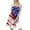 Blue, variant on Women's Casual Bandeau Dress with 4th of July Print, Sleeveless Summer Tank Dress with Ruffle Hem, Stylish Outfit for Festive Occasions,Blue L