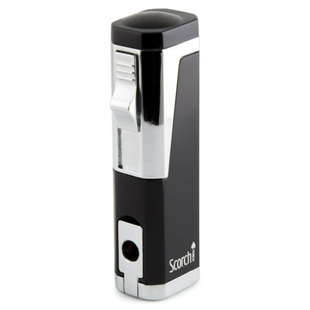 Scorch Torch Skyline Triple Jet Flame Butane Torch Cigarette Cigar Lighter w/ Punch Cutter Tool (Black) (Best Butane Jet Lighter)