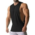 thumbnail image 3 of Difdany Men's Cut Off Shirts Muscular Cut Open Sides Bodybuilding Tank Top Gym Workout T-Shirt Black 2XL, 3 of 8