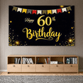 thumbnail image 6 of Glittery Gold Happy 60th Birthday Backdrop Banner with Patterned Flags Party Decorations Photography Props Birthday Party Supplies Celebration Decor, 6 of 7