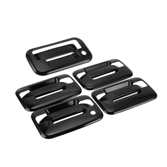 1 Set Door Handle Bowl Cover Tailgate Door Handle Cover for Ford F-150 2004-2014 without Keypad ABS Black