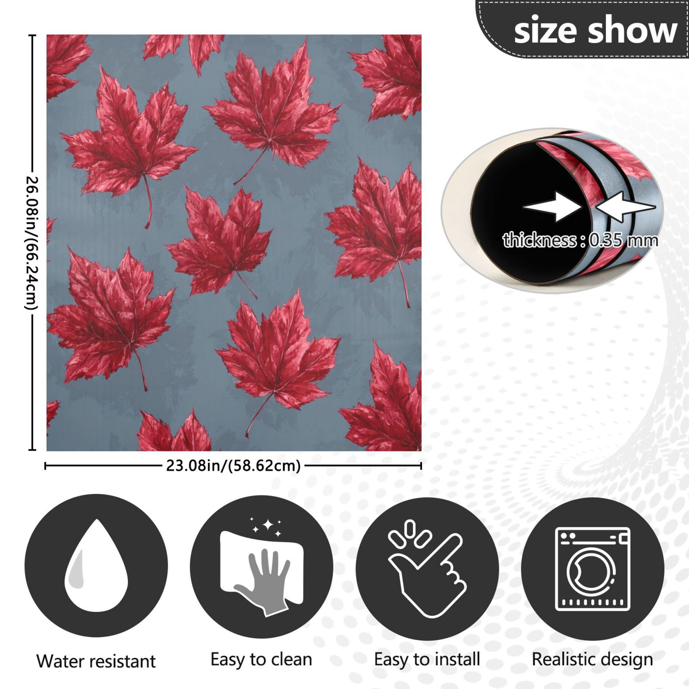 Dishwasher Sticker Magnetic Dishwasher Sticker Magnetic Decorative Sticker Refrigerator Sticker Dishwasher Decorative Stickers Red Maple Leaf Cute