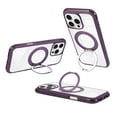thumbnail image 2 of Dteck Magnetic Case for iPhone 16 Pro,Shockproof Silicone + PC Clear Case Compatible with Mag Safe Ring Holder Kickstand Anti-Yellowing Cover,Darkpurple, 2 of 7