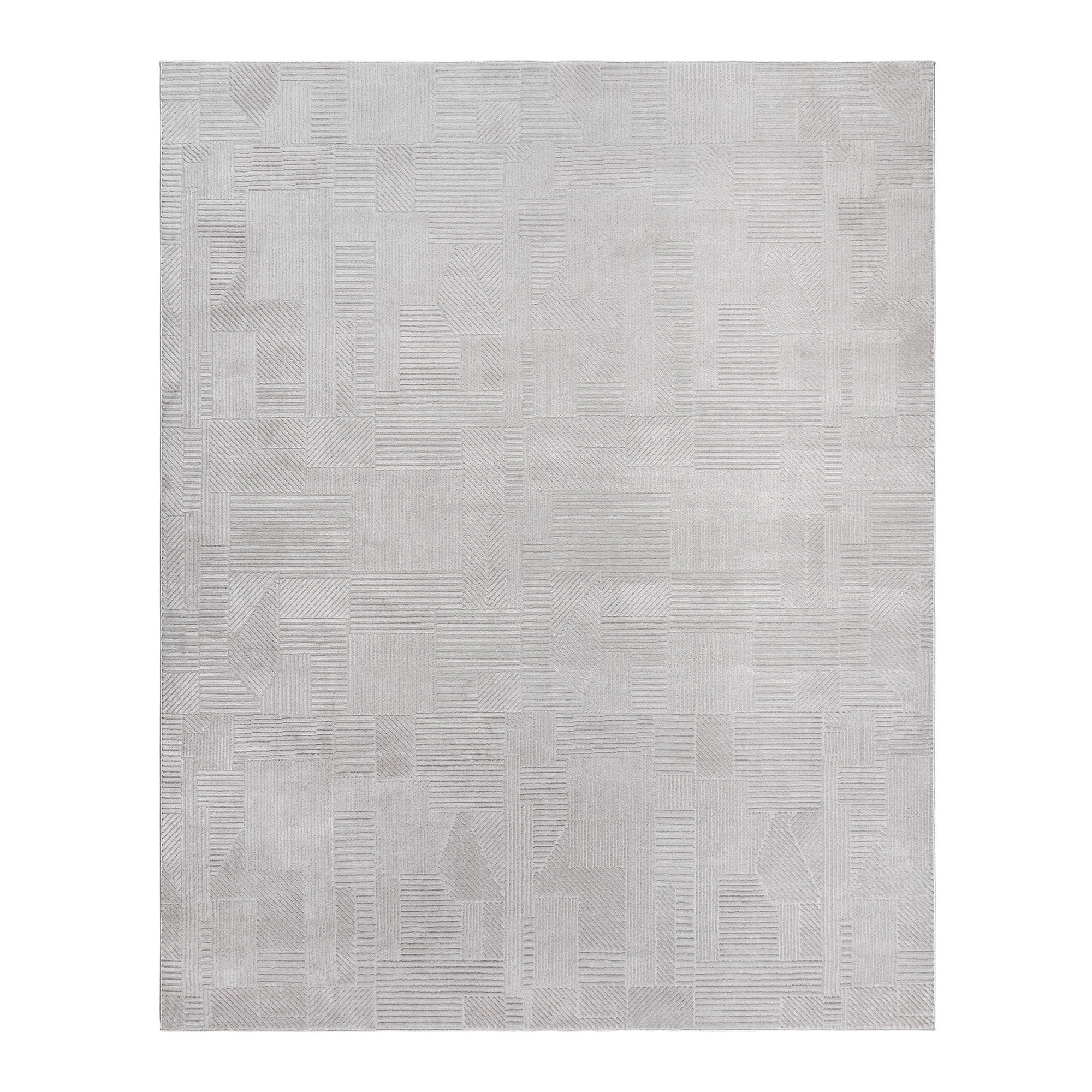 Arlo Dearra Modern Geometric Silver Area Rug, 6x9