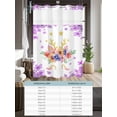 thumbnail image 6 of No Hook Shower Curtain with Snap in Liner Orange Red Flowers Shower Curtain -Fabric Waterproof Inner Liner, Antlers Purple Flower Leaf Star Shower Curtains Washable 72"x84", 6 of 9