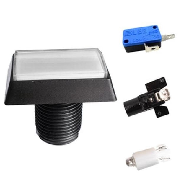 Boutons Rectangulaires Carrés Arcade 30*50MM LED Poussoir Illuminé avec Accessoires Microswitch Pièce de Rechange Accessoires