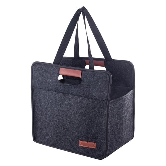 Rulong Foldable 6-Cup Carrier With Leak Proof Compartments 12.59x7.87in Ergonomic Handle Beverage Caddy For Car Travel Picnic Grocery Takeout Multi Drink Holder Bag