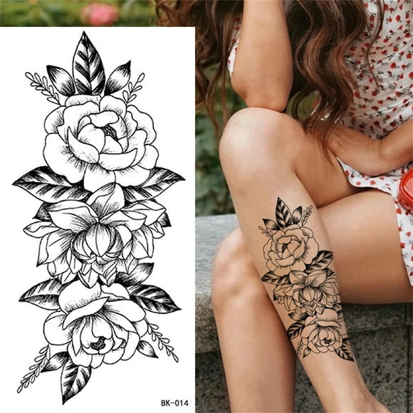 ZZwxWA Online Shopping Sketch Tattoos Stickers Abstract Stickers Rose Flowers