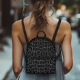 thumbnail image 4 of Eheartsgir Dark Gray Leopard Print Mini Backpack with Waterproof Adjustable Strap Small Backpack for Outing, Polyester Ladies Shoulder Backpack for Travel, 4 of 8