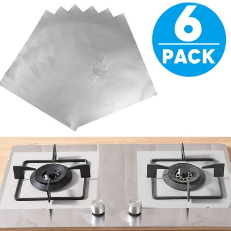 EEEKit Gas Stove Protector - Stove Burner Liners, Stovetop Range Protectors - Stovetop Burner Covers - Size 10.6” x 10.6” - Non-Stick Reusable Cover - Easy to Clean, Double Thickness,