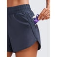 thumbnail image 5 of Shorts CRZ YOGA tiro alto 3" secado rápido con cierre azul marino, 5 of 5