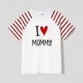 thumbnail image 3 of PatPat Mother's Day Mommy and Me Family Matching Letter Graphic Striped Raglan Sleeve T-shirts, Red, Boy 4-5 Years, 3 of 5