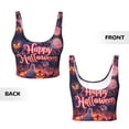 thumbnail image 6 of Sports Bras for Women Workout Tank Tops, Halloween Ghost Skull Pumpkin Running Vest with Removable Cups, 6 of 7