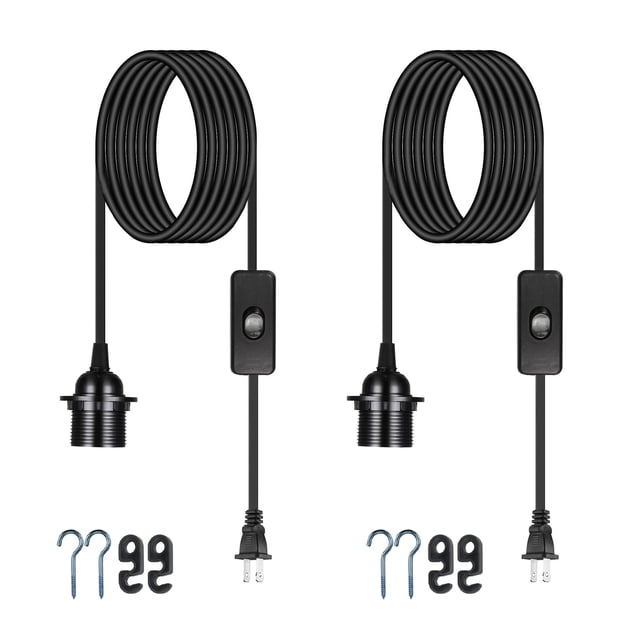 Kit de cables de lámpara colgante Zarnicy E26/E27, 5 m, 110 V, paquete de 2