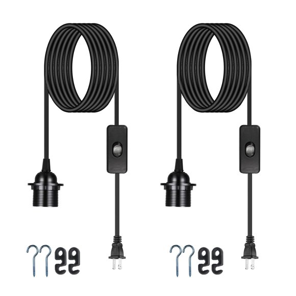 Kit de cables de lámpara colgante Zarnicy E26/E27, 5 m, 110 V, paquete de 2