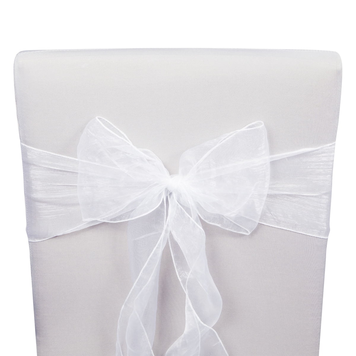 white organza chair sashes