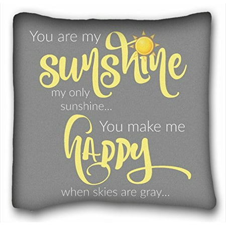 You Me And The Sea Cushion WinHome You Are My Sunshine My Only Sunshine You Make Me Happy When Skies Are Gray Decorative Super Soft Fabric Throw Pillow Cover Cushion Case Size 20x20 inches Two Side Print ()