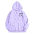 thumbnail image 3 of XINXIAOO Women's Sweatshirts Hoodies Long Sleeve Hoodie Hoodies for Women Pullover Unisex Hoodie Purple Sweatshirt Womens Women Fall Outfits Cute Womens Clothes, 3 of 4